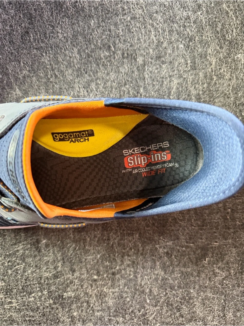 Skechers Men's Navy with orange trim Slip-On‎ Boat Shoes/loafer 10.5